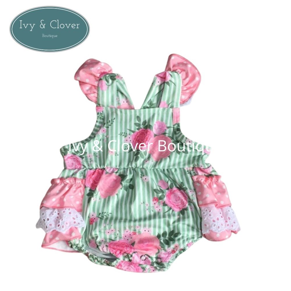 Milk Silk Romper Pink Floral Shabby Chic Print
